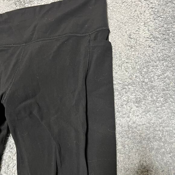 Athleta Leggings Pants Womens Large Black Salutation Stash Pocket - Picture 2 of 9